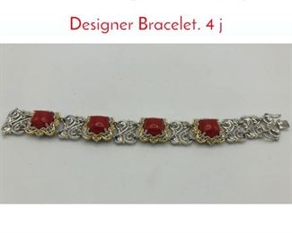 Lot 62 Sterling Silver Red Jasper Designer Bracelet. 4 j