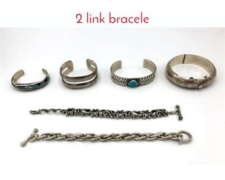 Lot 78 6 pc Sterling Silver Bracelet Lot. 2 link bracele