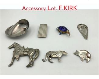 Lot 79 7pc Sterling Silver Jewelry Accessory Lot. F.KIRK