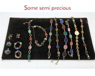 Lot 85 12 pc Vintage Scarab Jewelry. Some semi precious 