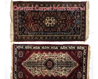 Lot 153 TWO 21x41 Handmade Oriental Carpet Mats both wi