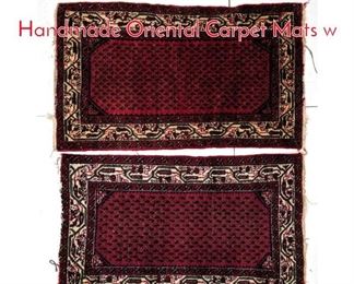Lot 166 TWO 4x28 Persian Handmade Oriental Carpet Mats w