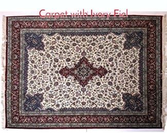 Lot 174 83x104 Handmade Oriental Carpet with Ivory Fiel
