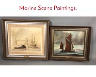 Lot 198 2pc DAVID GRIFFIN Signed Marine Scene Paintings. 
