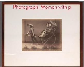 Lot 204 Vintage Hand Colored BW Photograph. Women with p