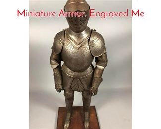 Lot 212 Antique 19th Century Miniature Armor. Engraved Me
