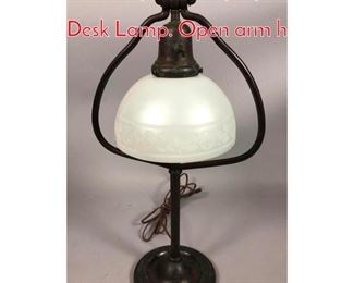 Lot 213 Antique Tiffany style Table Desk Lamp. Open arm h