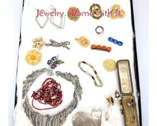 Lot 87 24 pc Lot Assorted Costume Jewelry. Some with st