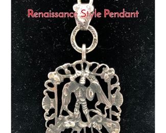 Lot 122 F PINI Sterling Silver Renaissance Style Pendant 