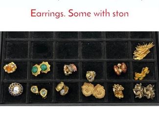 Lot 132 13 pairs Costume Jewelry Earrings. Some with ston