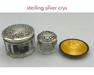Lot 145 3pc Sterling Silver Lot. Two sterling silver crys