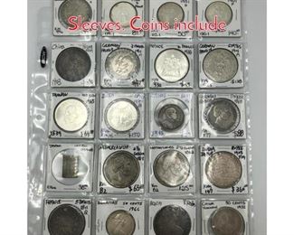 Lot 148 Lot of 20 Foreign Coins in Sleeves. Coins include