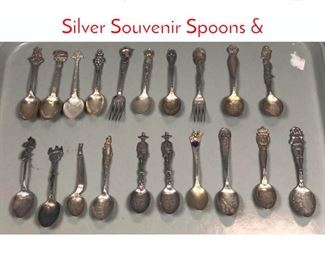 Lot 406 20pc Decorative Sterling Silver Souvenir Spoons 
