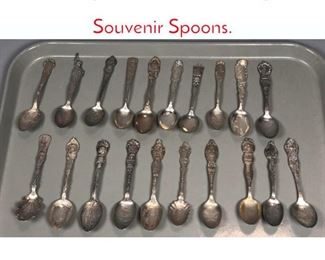 Lot 411 20pc Decorative Sterling Silver Souvenir Spoons. 