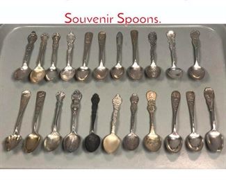 Lot 412 22pc Decorative Sterling Silver Souvenir Spoons. 