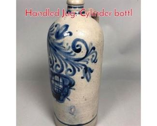 Lot 451 Stoneware Blue Glazed Handled Jug. Cylinder bottl