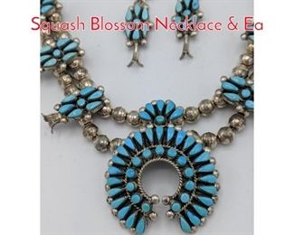 Lot 115 REYNOLD LONASEE Zuni Squash Blossom Necklace  Ea