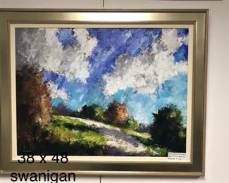 David Swanigan, oil on canvas, "MIdsummer Vista" 38 x 48 in. framed