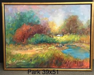 Park, "Season in Transitions", oil on canvas, 39 x 51 in. as framed.