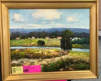 Clifton, oil on canvas, "Summer Landscape" oil on canvas, 29 x 35 in. as framed