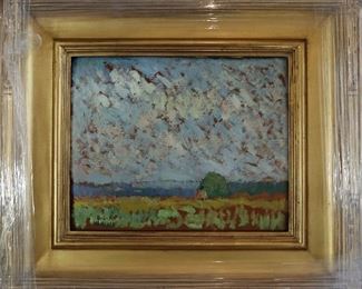 M-26: "Early Fall" September, 1923. Oil on Board. Signed lower left. Image size 10.5 x 8.5". Frame size 16.75 x 14.75". $850.00.