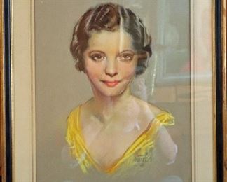 M-48: "Syliva Sydney Portrait" 1931. Pastel on Paper. Signed lower right. Image size 15 x 21". Frame size 22 x 28". $1,450.00.