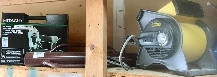 Hitachi nail gun
Stanley industrial light
Post digger