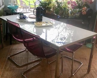 4 Acrylic & Metal chairs