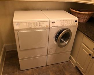 One of two sets of Miele washer & dryers available