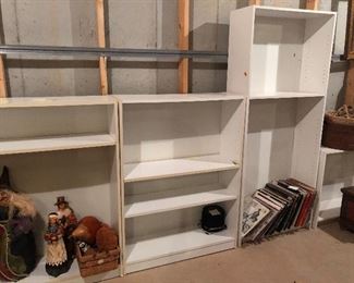 Lots of shelving, holiday decor & picture frames