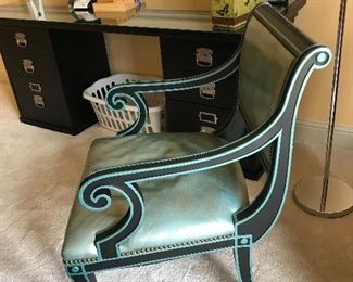 Unique leather arm chair