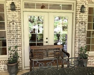 Lovely planters and outdoor bench