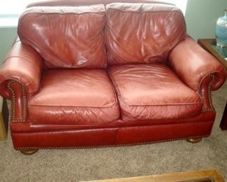 Leather Hickory love seat.