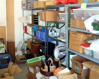 Garage items to be sorted.