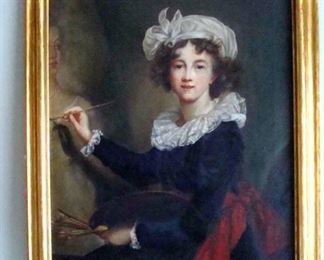  Early 20th century, portrait of Elizabeth Louise Vigee Le-Brun by V. Bianchini, Italian.