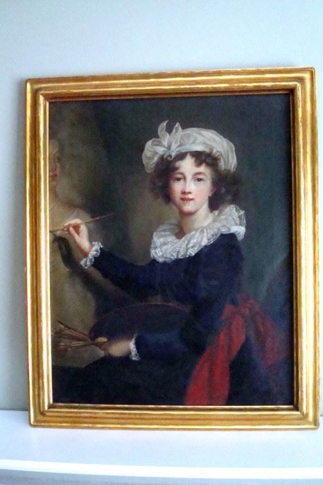  Early 20th century, portrait of Elizabeth Louise Vigee Le-Brun by V. Bianchini, Italian.