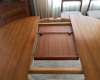 JL Moller Teak Table w/ Self-storing Leaf