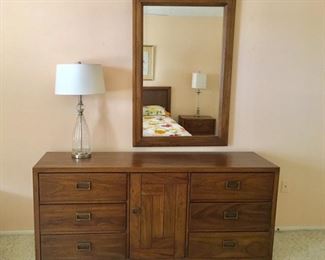 Wood Triple Dresser w/ Mirror