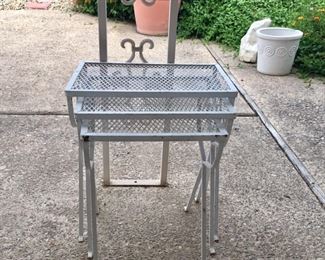 White Metal Mesh Nesting Tables