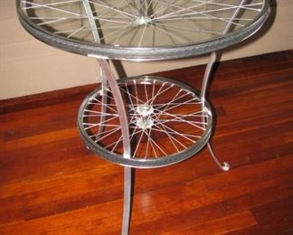 Bicycle table signed by the artist