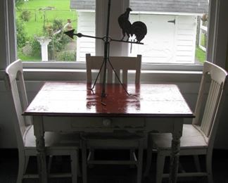 Vintage table and weather vane