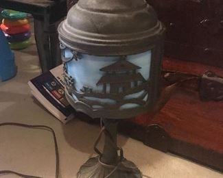 Vintage Leaded Glass Lamp, working condition