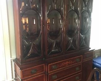 Outstanding Inlaid mahogany breakfront!