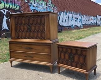 Mid Century chest and matching nightstand