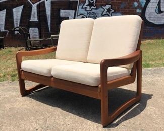 Solid teak loveseat