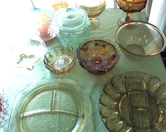 Antique Depression Glass, just a few of the many pieces in this Estate