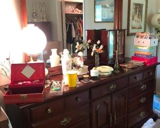 Beautiful Mid-Century Bedroom Dresser Loaded with Collectible Items and More!