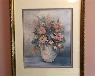 Beautifully Framed Still Art of Flowers in Vase