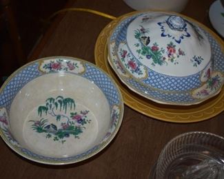 Gorgeous Antique Covered Dish, Booths, Silicon China, England, "Chester" R N 660099 * PLUS * Matching Bowl!