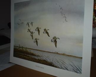 Winter Geese by Artist Bob Gillespie, 1976 signed twice